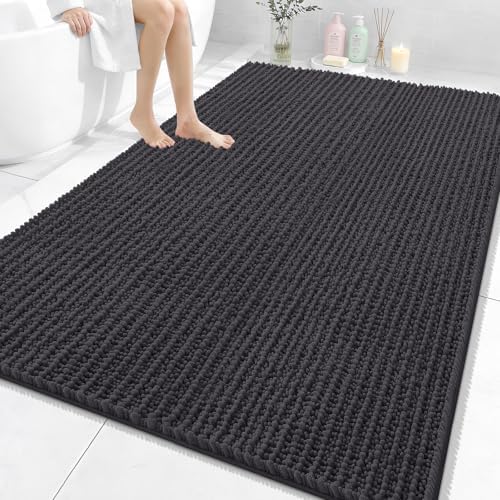 OLANLY Large Bathroom Rugs 70x46, Thick Soft Absorbent Chenille Bath Rugs