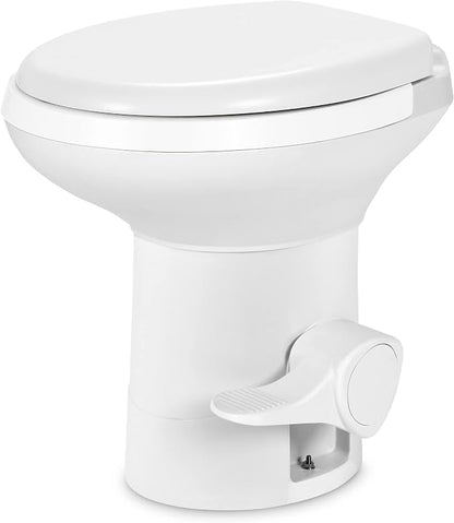 YITAHOME RV Toilet with Pedal Flush | Gravity Flush Toilet High Profile Include Flange, for Car Motorhome Caravan Travel, White