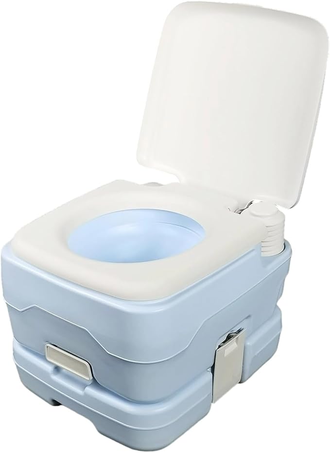 Transportable Sanitation Structure 10L Capacity Manual Flush Fan T Shape Sprinkle Inflexible POLYETHYLENE Substance for Outdoor Entertainment Transportable Toilet