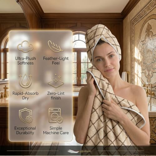 2-Pack Microfiber Bath Towels (27x54 Inches) - Ultra Soft & Quick Dry, 3X Absorbency, Lightweight for Gym, Yoga, Travel & Spa - Perfect for Home, Fitness & Post-Workout