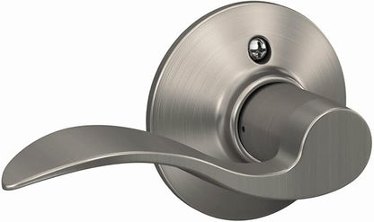 Schlage F10 V ACC 619 Accent Door Lever Hall & Closet Passage Lock, (Pack of 1), Satin Nickel