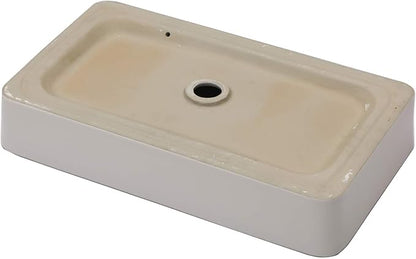 Mocoloo Rectangle Vessel Sink Above Counter 24"X16" Bathroom Sink Countertop White Porcelain Ceramic Lavatory Vanity Sink Basin
