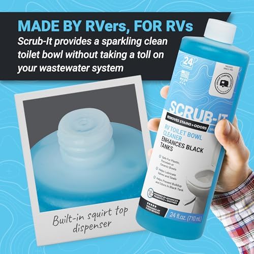 Unique Scrub-It Liquid RV Toilet Bowl Cleaner, Helps Lubricate Seals, 24 oz