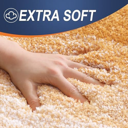 OLANLY Luxury Toilet Rugs U-Shaped 24x20, Soft Absorbent Microfiber Mat