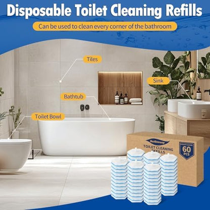 80 Count Toilet Bowl Wand Refills, Disposable Toilet Cleaner Refills, Disposable Wand Heads Compatible with Clorox and the Most Toilet Brushes