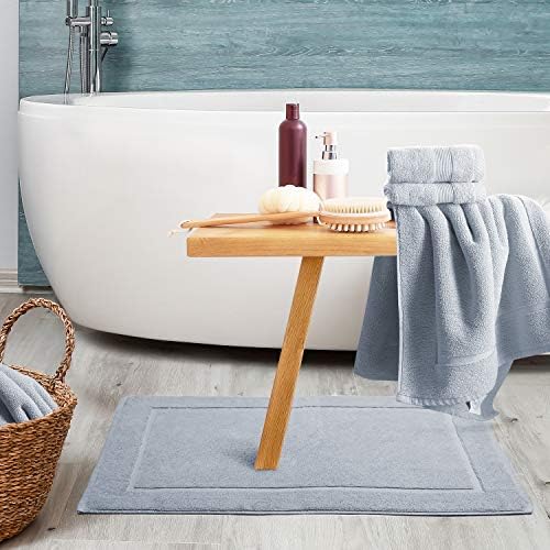 Hearth & Harbor Bath Mat Towels - 100% Ring Spun Cotton Luxury Towels - Ultra Soft & Highly Absorbent, Bathroom Towels, Floor Mat - Ice Blue
