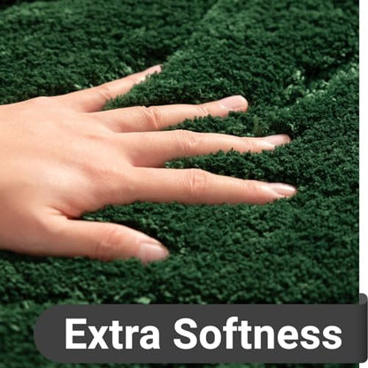 DEXDE Bathroom Rugs Runner Soft Plush Shaggy Absorbent Mat, Green 24x47