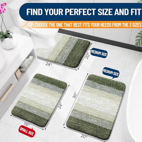 OLANLY Bathroom Rugs Mat 30x20, Extra Soft Absorbent Microfiber Bath Rugs