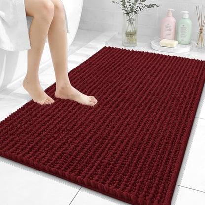 OLANLY Large Bathroom Rugs 40x32, Thick Soft Absorbent Chenille Bath Rugs