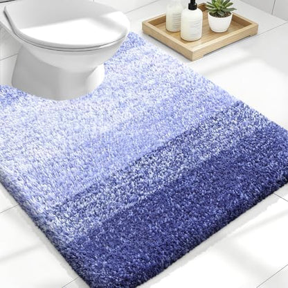 OLANLY Luxury Toilet Rugs U-Shaped 24x20, Soft Absorbent Microfiber Mat