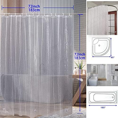 Bostofy Heavyweight 8G Bathroom Shower Stall Curtain Liner, 72' W x 72' H Waterproof, Shower Curtain or Liner for Shower Stall/Bathtub