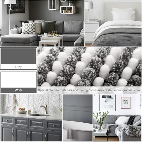 BSICPRO Bathroom Rugs Sets 2 Piece, 32"x20" + U-Shaped 24"x20", Gray