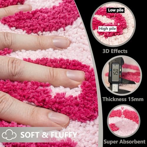 KOEXM Get Naked Bath Mat Pink Bathroom Rugs 20" x 32" Non Slip Shower Rugs