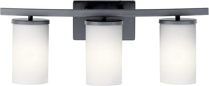 Kichler 45497BK Crosby Vanity, 3-Light 300 Total Watts, Black
