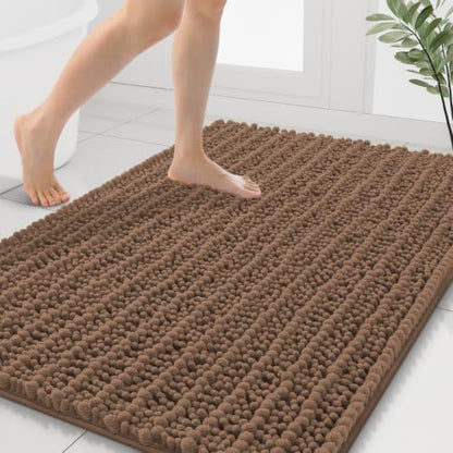 Smiry Bathroom Rugs 40X32, Extra Soft Rubber Backing Chenille Bath Mats