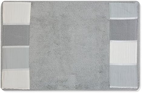 Zahari Home Modern Line Modern Bathroom Rug Classic Luxury Bath Rug Contemporary Decor Beautiful Washable Shower Mat Gray Modern Bath Mat Stylish Bath Mat Bath Shower Tub Décor