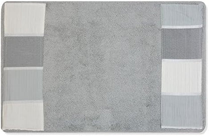 Zahari Home Modern Line Modern Bathroom Rug Classic Luxury Bath Rug Contemporary Decor Beautiful Washable Shower Mat Gray Modern Bath Mat Stylish Bath Mat Bath Shower Tub Décor