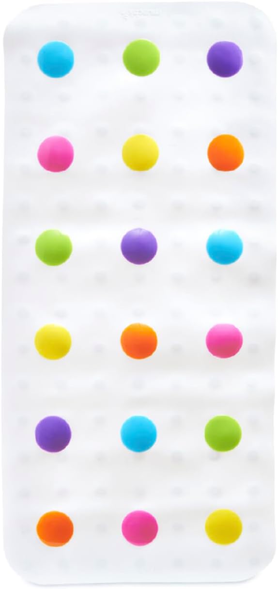 Munchkin® Dots™ Bath Mat for Kids, Multicolored, 30.5x14.25 Inch