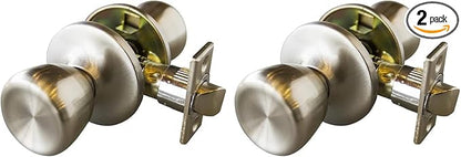 Design House 190723 Terrace 6-Way Universal Privacy Door Knob, Satin Nickel, Piece (Pack of 2)