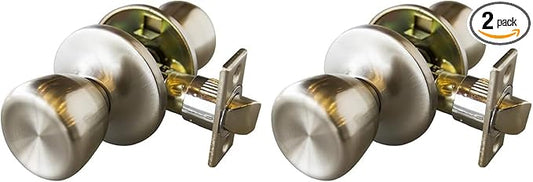 Design House 190723 Terrace 6-Way Universal Privacy Door Knob, Satin Nickel, Piece (Pack of 2)