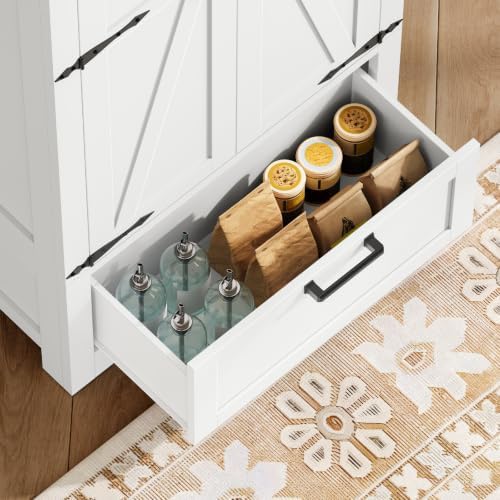TEENFON Storage Cabinet with Doors & Adjustable Shelf