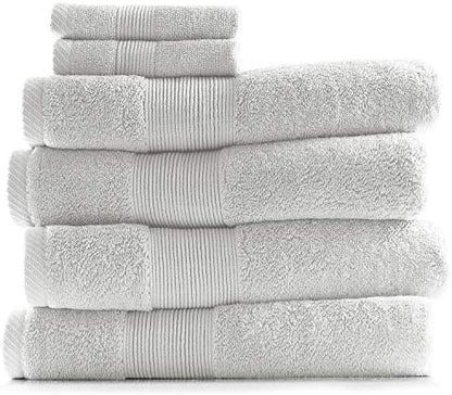 Hearth & Harbor Bath Towels for Bathroom - 100% Ring Spun Cotton Luxury Bathroom Towels - Ultra Soft & Highly Absorbent, Bath Towels Set of 6 - White
