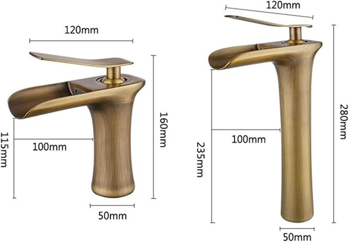 Faucet Modern Single Handle Brass Bathroom Faucet Deck Mounted Mixer Tap for Basin Hot and Cold Water(White Gold,Short) Faucet