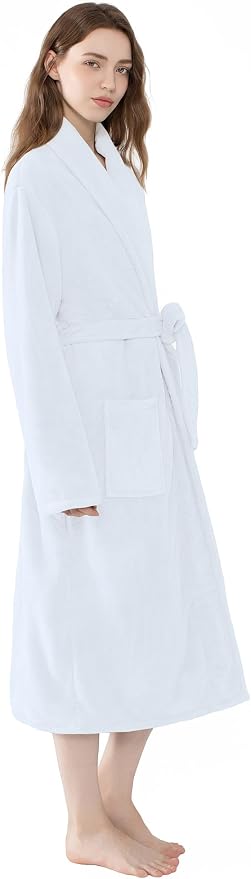Soft Robe For Women，Warm Plush Bath Robes Female，Spa Towel After Shower Lightweight Long Bathrobe
