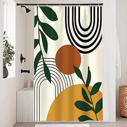 Boho Sun Shower Curtain with Hooks for Bathroom 54x72 Inch
