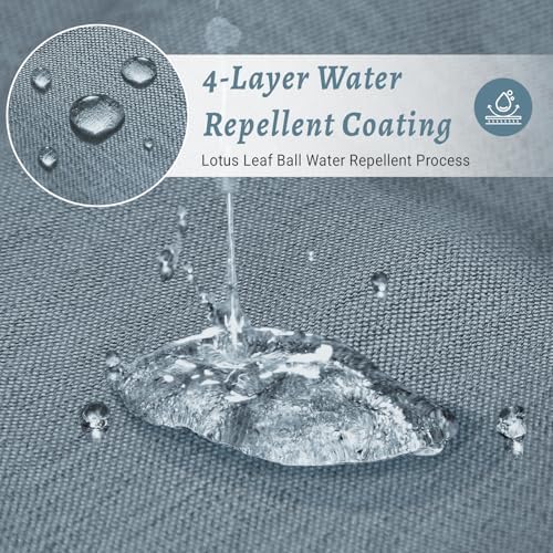 WONICY No Hook Shower Curtain with Liner, Gray Blue, 71 x 74 Inch