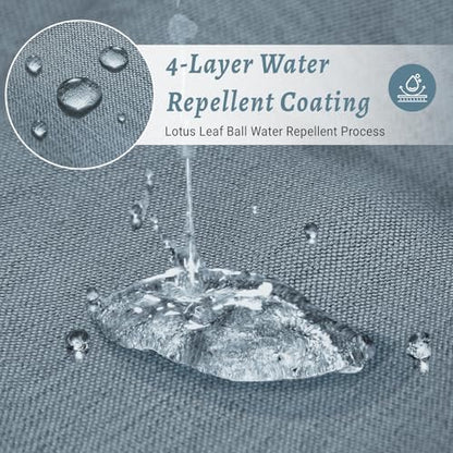 WONICY No Hook Shower Curtain with Liner, Gray Blue, 71 x 74 Inch
