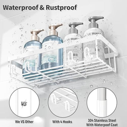 Liuoud 10 Pack Shower Caddy for Inside shower, White Bathroom Storage Decor