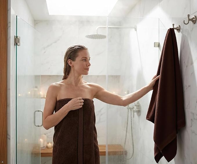 6 Piece Luxury Bathroom Towels Set - 100% Cotton, Dark Brown/Chocolate, Includes 2 Bath Towels, 2 Hand Towels, and 2 Washcloths - Quick Dry, Absorbent, Plush, Soft | 100% Cotton • Thick & Plush • Hotel Quality • Ultra Soft • Highly Absorbent • Quick Dr...