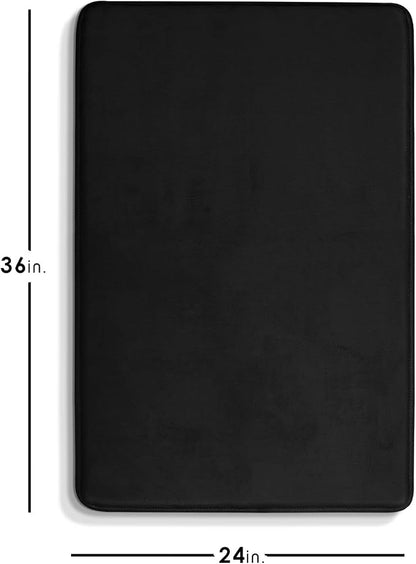 Clara Clark Bathroom Rugs, Velvet Memory Foam Bath Mat, Non-Slip Bath Rugs, Machine Wash, Dries Quickly, Ultra Soft Plush Bath Mats for Bathroom, 24 x 36, Black