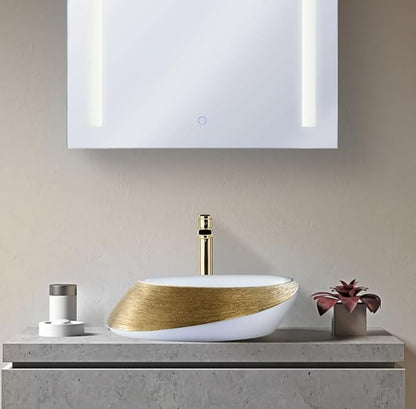 Fine Fixtures LUXURY VESSEL OVAL 20 X 15 BRUSHED GOLD