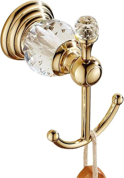 Crystal Bathroom Accessories Hardware Set Golden Towel Bar Set Hand Towel Paper Holder Hook Towel Ring Racks Wall Mounted