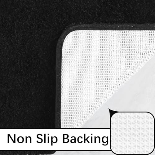 LOCHAS Bathroom Rug Runner 24x48 Inch, Bath Rugs Non Slip, Black