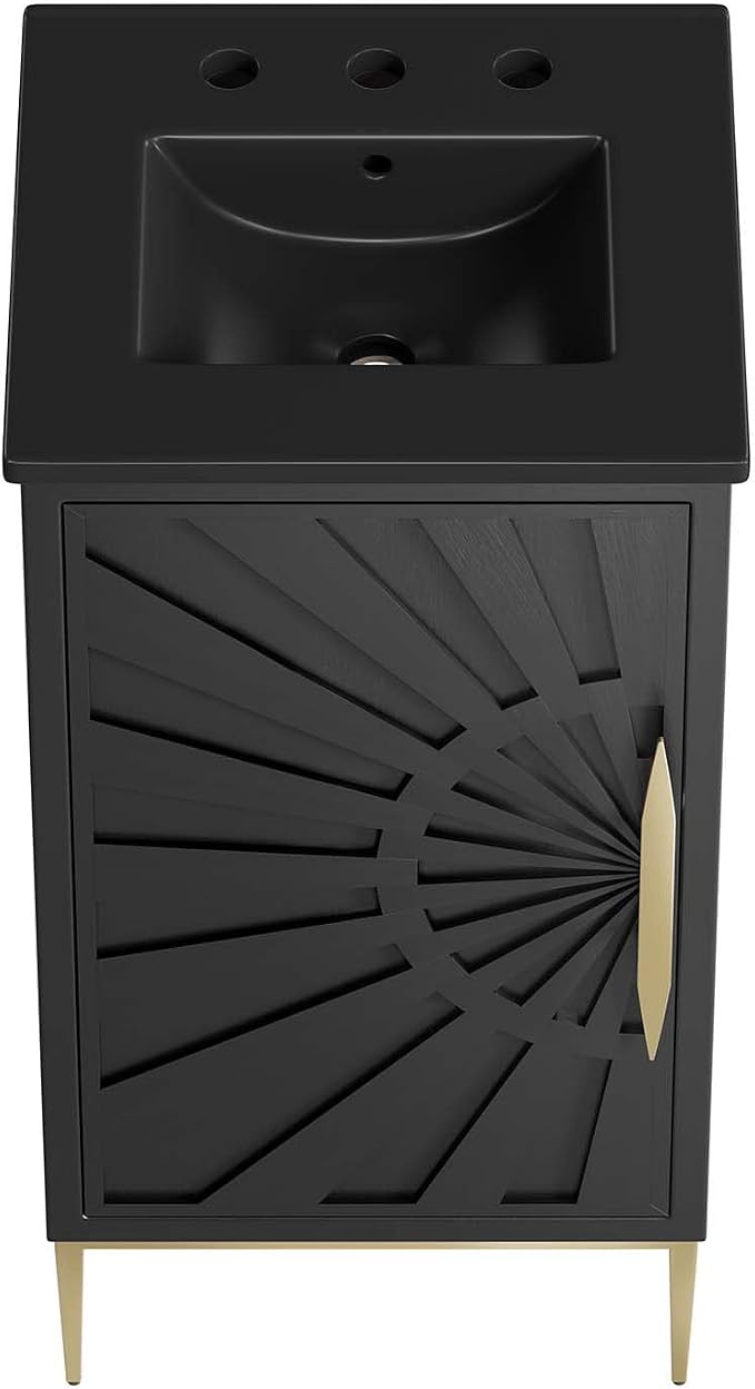 Modway Awaken Bathroom Vanity Cabinet, 18", Black Black