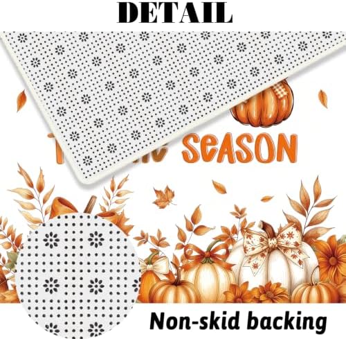 MEHOFOND Fall Shower Curtain Set 4-Piece Thanksgiving Decor Bathroom Set