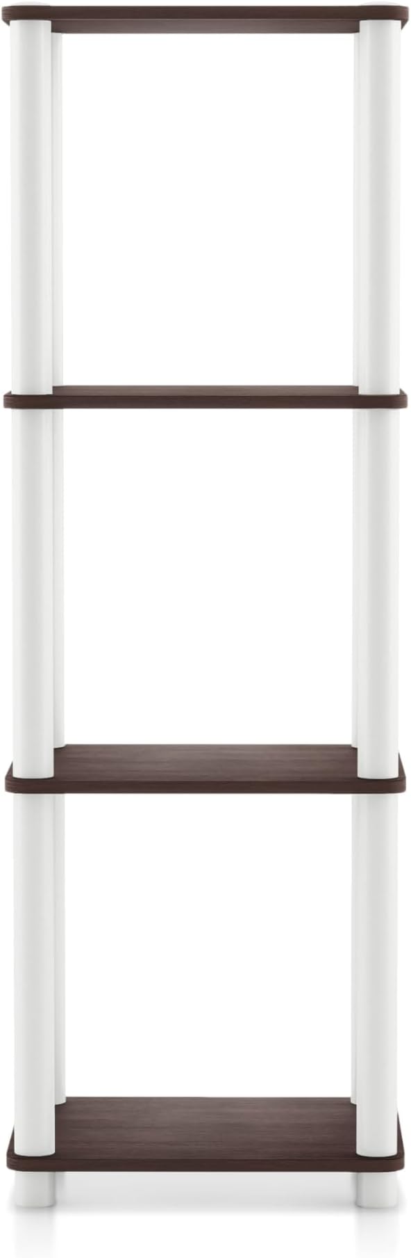 Homes: Inside + Out Apexa Modern 4-Tier Narrow Shelving Units, Collectibles Display Shelves, Easy Assembly Standing Shelf, Home Storage Organizer for Living Room, Bedroom, Office, Espresso