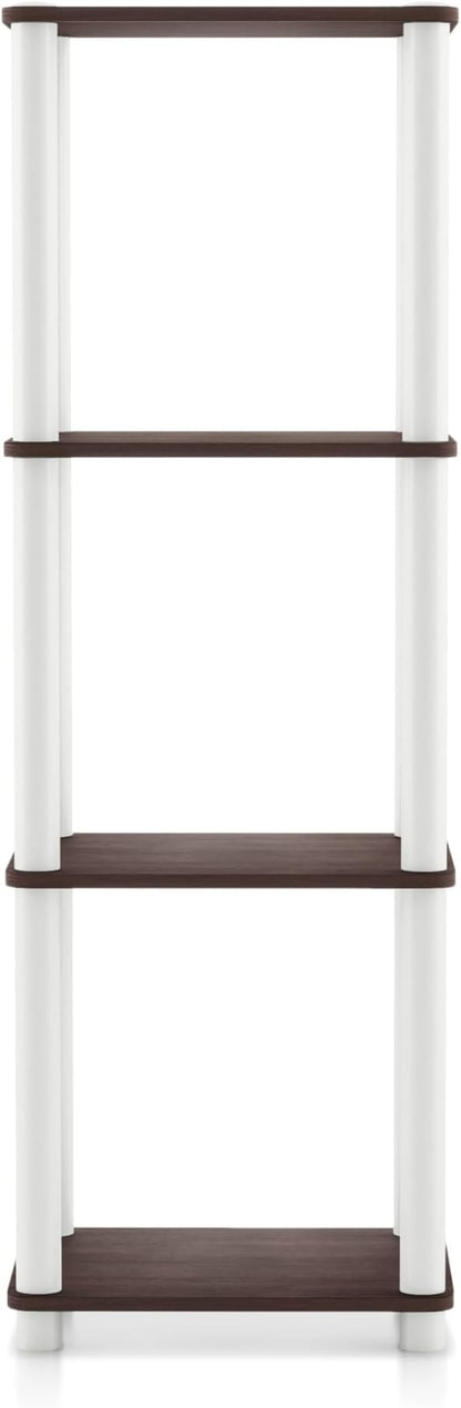 Homes: Inside + Out Apexa Modern 4-Tier Narrow Shelving Units, Collectibles Display Shelves, Easy Assembly Standing Shelf, Home Storage Organizer for Living Room, Bedroom, Office, Espresso