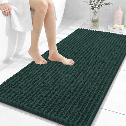 OLANLY Bathroom Runner Rugs 47x24, Thick Soft Absorbent Chenille Bath Rugs