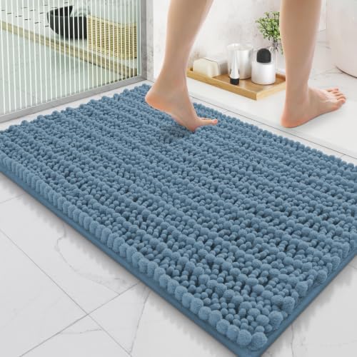 Smiry Bathroom Rugs 35X24, Extra Soft Rubber Backing Chenille Bath Mats