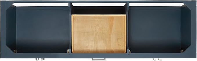 ARIEL Magnolia 72-inch Bathroom Vanity with Sink,Solid Wood, 1.5-inch Carrara White Quartz Countertop, Double Rectangular Porcelain Sink, 4 Soft Closing Doors, 3 Dovetail Drawers, Midnight Blue
