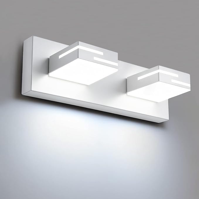 LED Modern Bathroom Vanity Light Fixtures, Dimmable White Vanity Lights for Bathroom Lighting Fixtures Over Mirror, with 360° Rotatable Heads -Light 16-inch (Cool White 6000K)