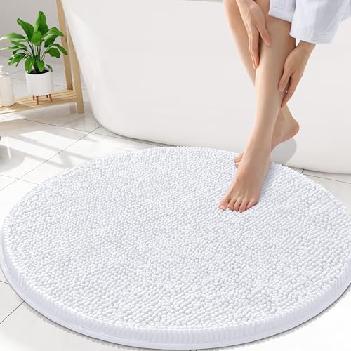 Smiry Round Bathroom Rugs 30X30, Chenille Extra Soft Absorbent Bath Mat