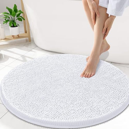 Smiry Round Bathroom Rugs 30X30, Chenille Extra Soft Absorbent Bath Mat
