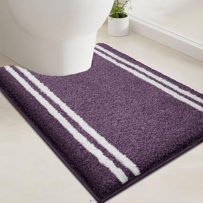 PURRUGS Bathroom Rug, Bath Mat, 20" x 24" U-Shaped, Purple