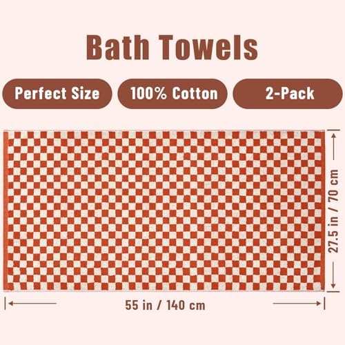 Jacquotha Ultra Soft Bath Towels 2 Pack - 520 GSM Cotton Highly Absorbent