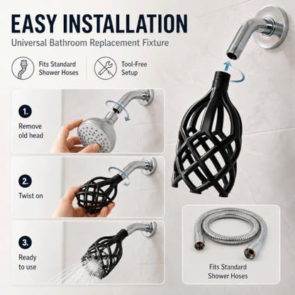 New Upgraded Men's Shower Head, Vortex Shower Head for Men & Pets Paws